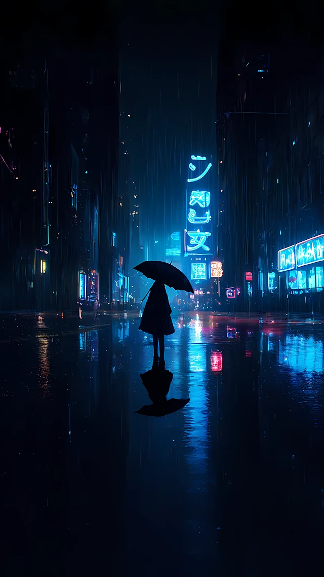 Dark Anime Wallpaper Rainy Night