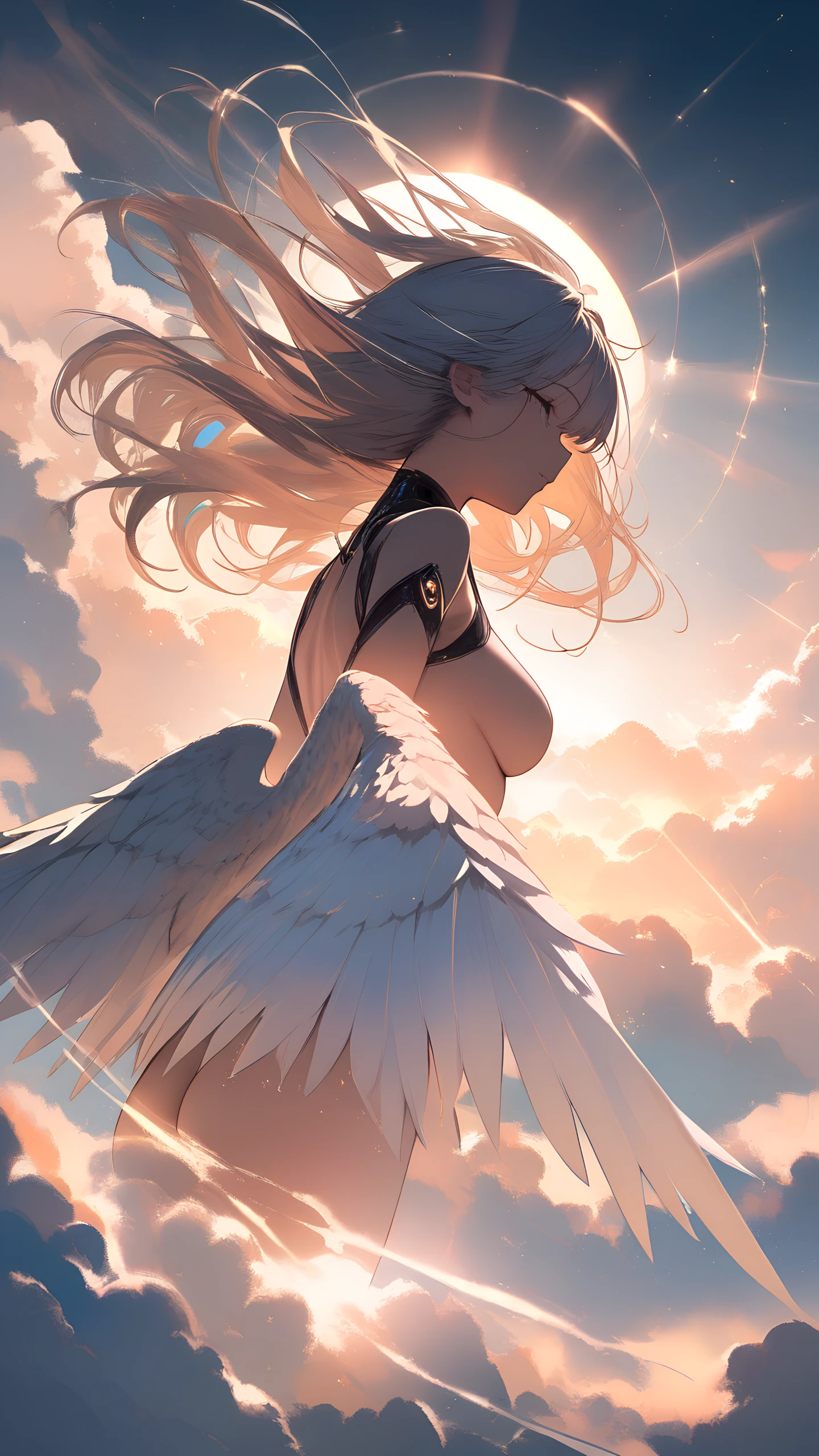 Anime Wallpaper Angel Wings Light 1440×2560 anime wallpaper
