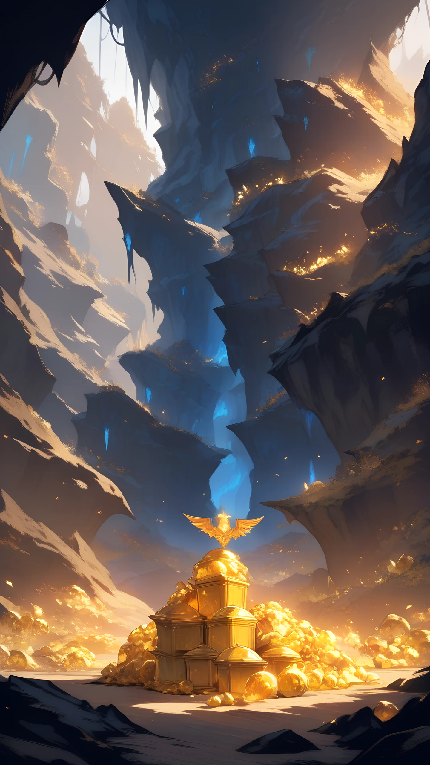 Anime Wallpaper Dragon Treasure Lair 1440×2560 anime wallpaper