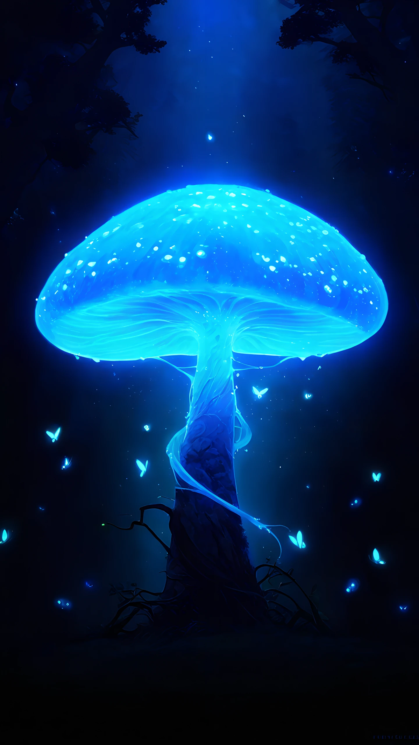 Anime Wallpaper Enchanted Mushroom Forest 1440×2560 anime wallpaper
