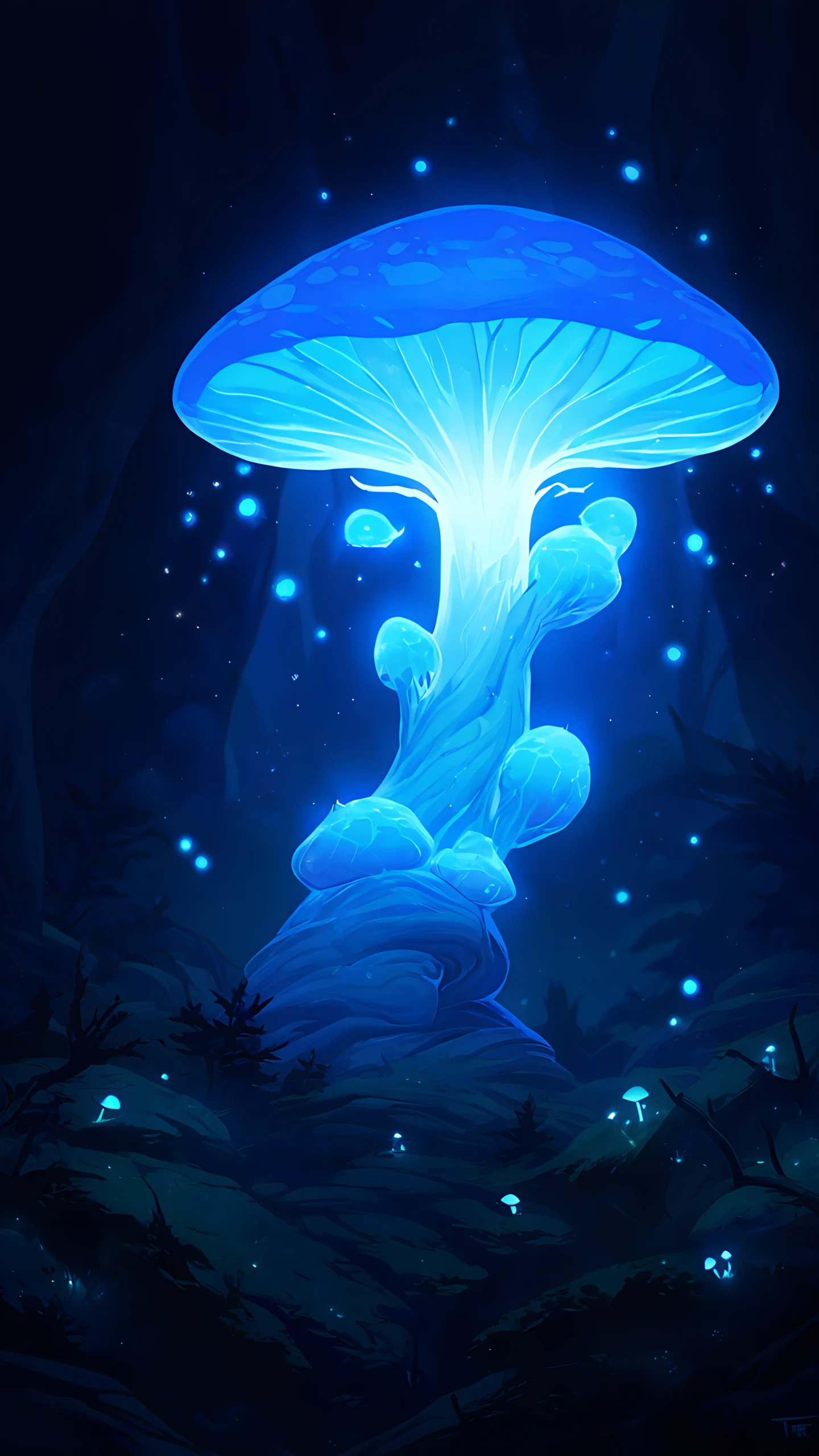 Anime Wallpaper Enchanted Mushroom Forest 1440×2560 anime wallpaper