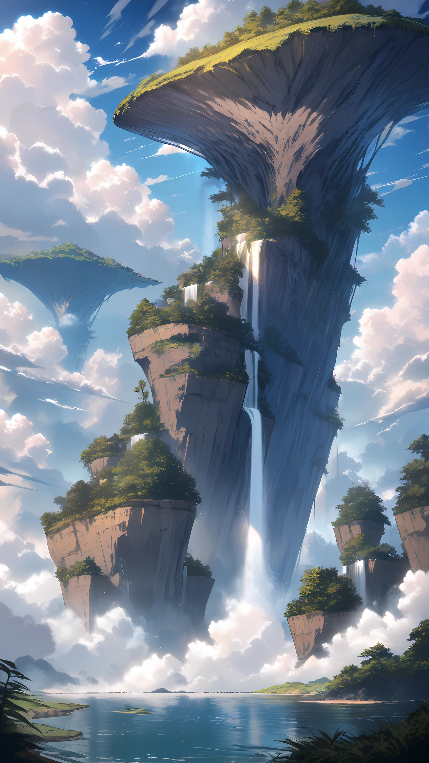 Anime Wallpaper Floating Whale Island 1440×2560 anime wallpaper