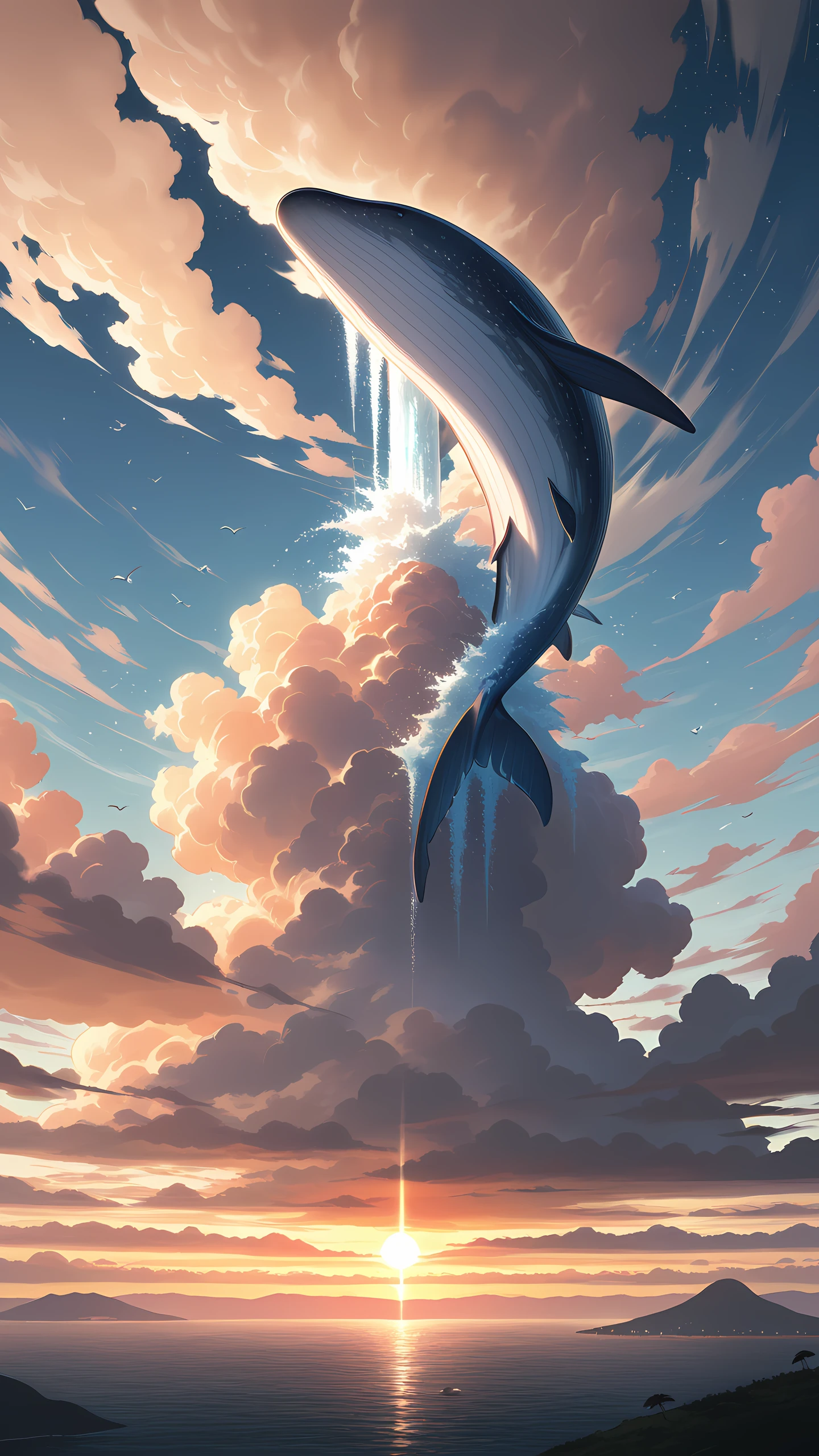 Anime Wallpaper Floating Whale Island 1440×2560 anime wallpaper