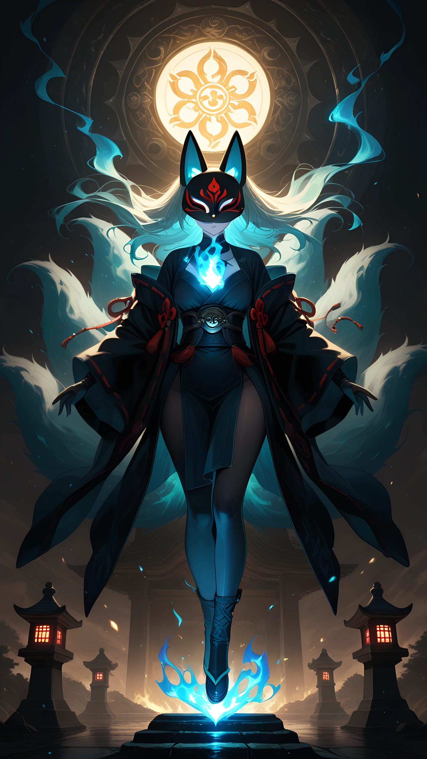 Anime Wallpaper Kitsune Fox Masks 1440×2560 anime wallpaper
