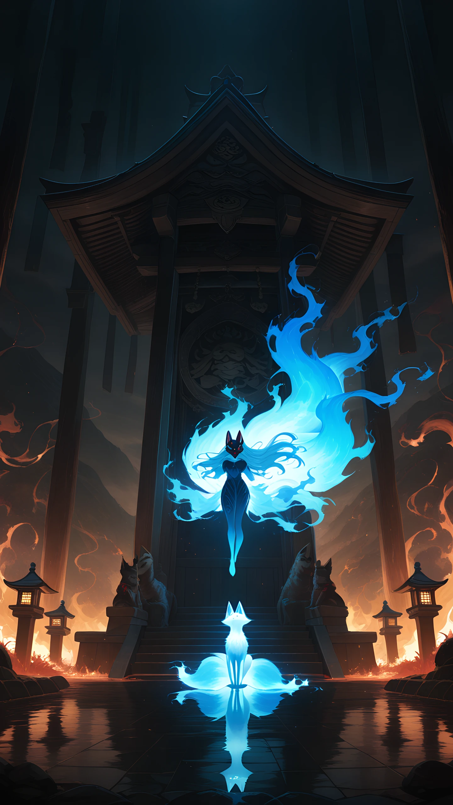 Anime Wallpaper Kitsune Fox Masks 1440×2560 anime wallpaper
