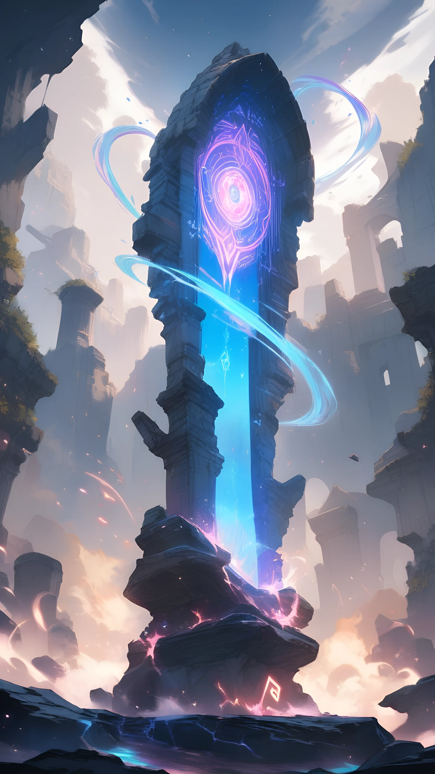 Anime Wallpaper Magic Portal Ruins 1440×2560 anime wallpaper