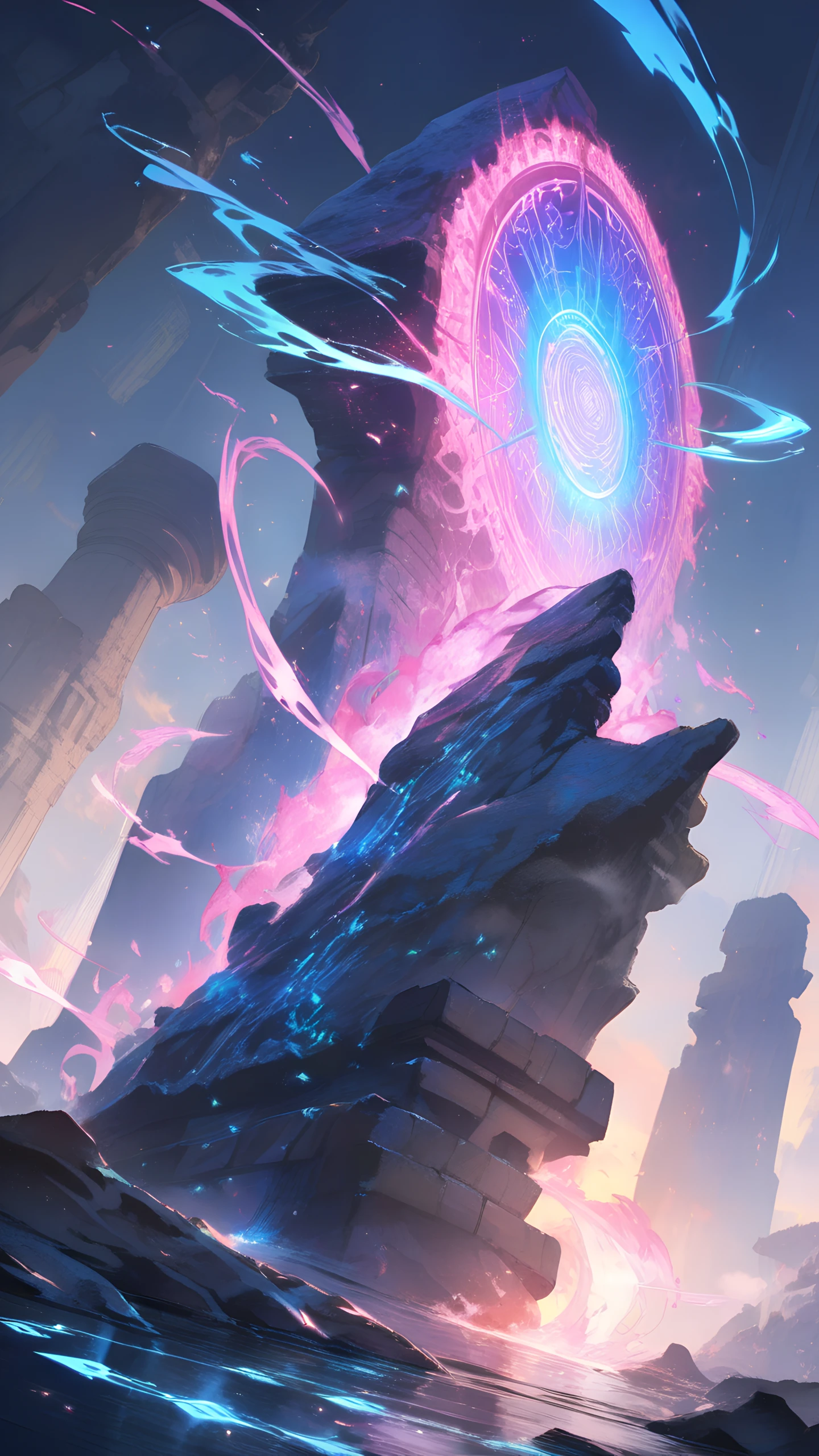 Anime Wallpaper Magic Portal Ruins 1440×2560 anime wallpaper
