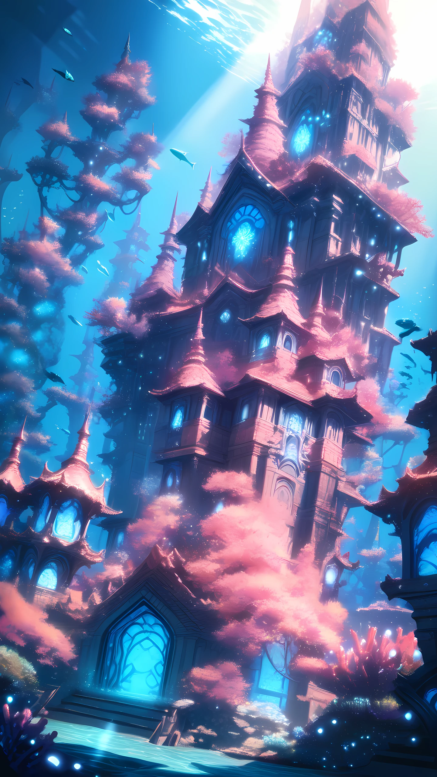 Anime Wallpaper Mermaid Palace 1440×2560 anime wallpaper