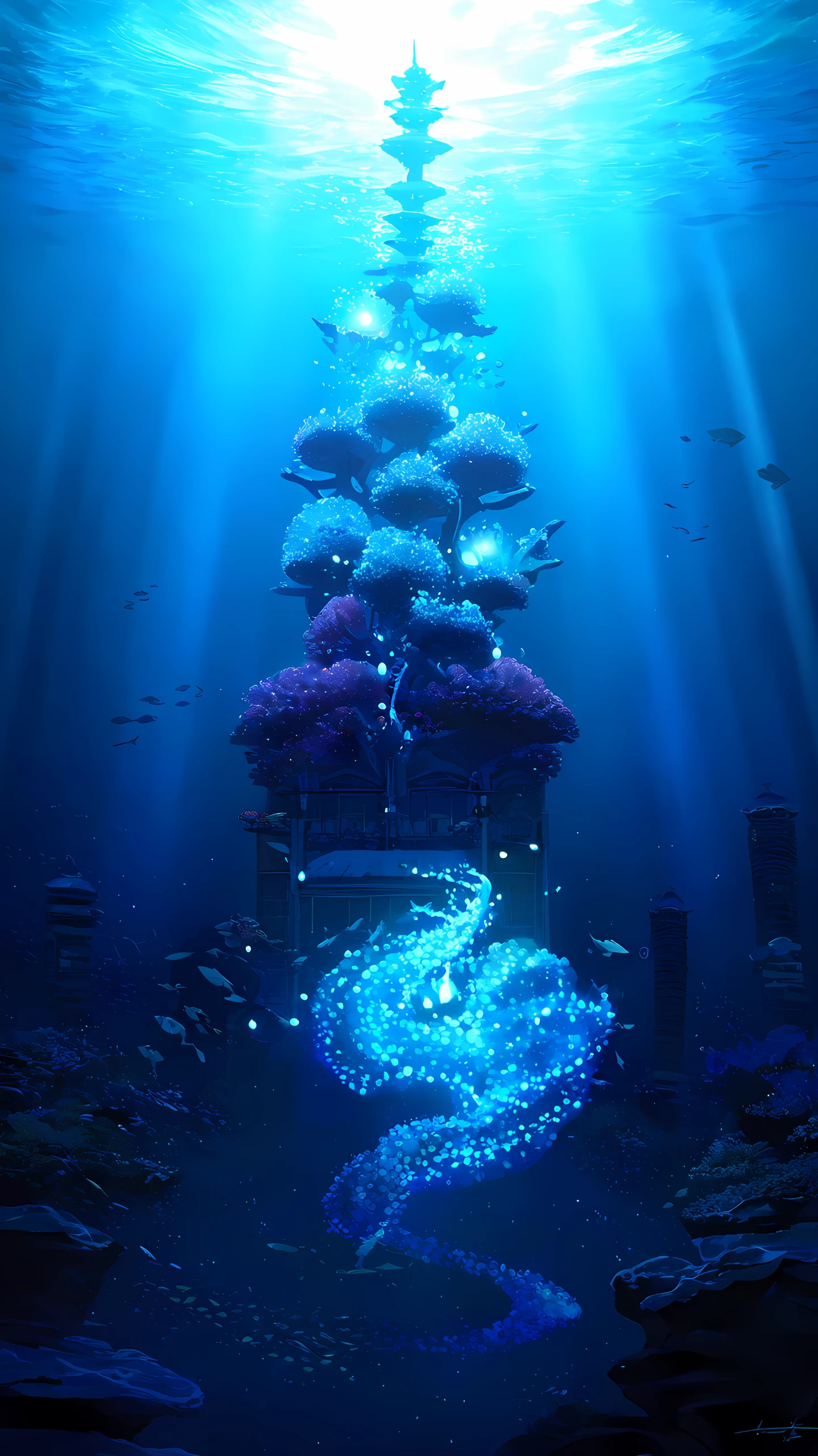 Anime Wallpaper Mermaid Palace 1440×2560 anime wallpaper
