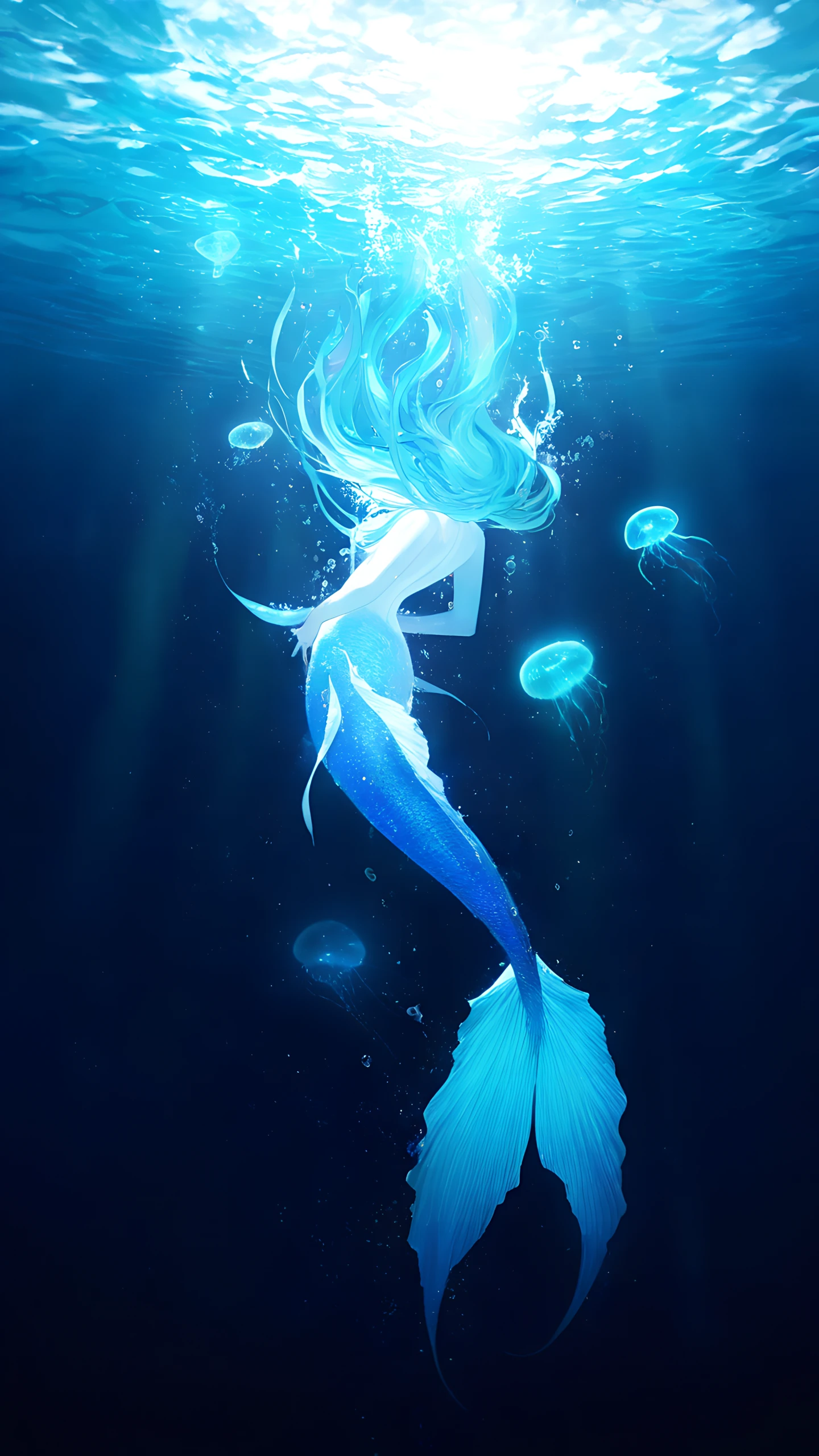 Anime Wallpaper Mermaid Underwater 1440×2560 anime wallpaper