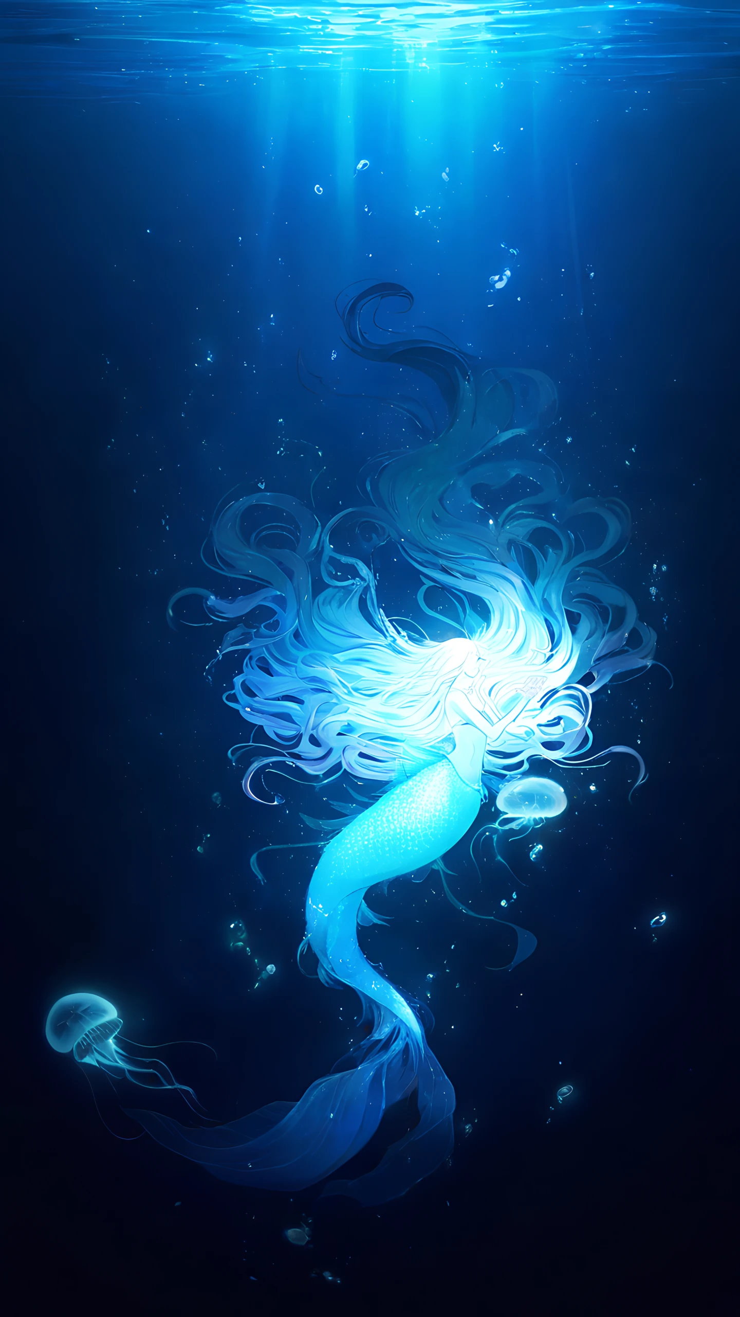 Anime Wallpaper Mermaid Underwater 1440×2560 anime wallpaper