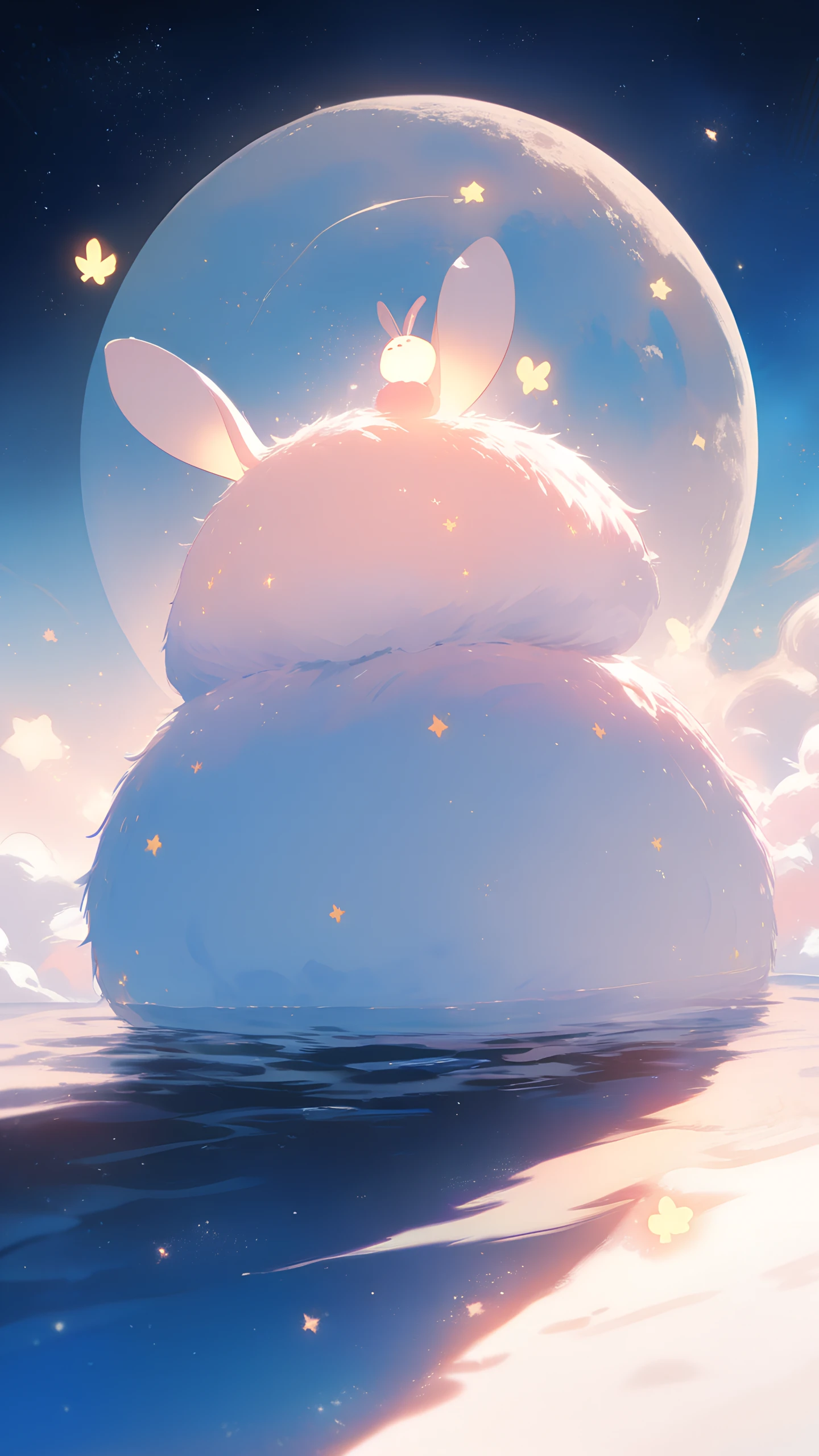 Anime Wallpaper Moon Rabbits Mochi 1440×2560 anime wallpaper