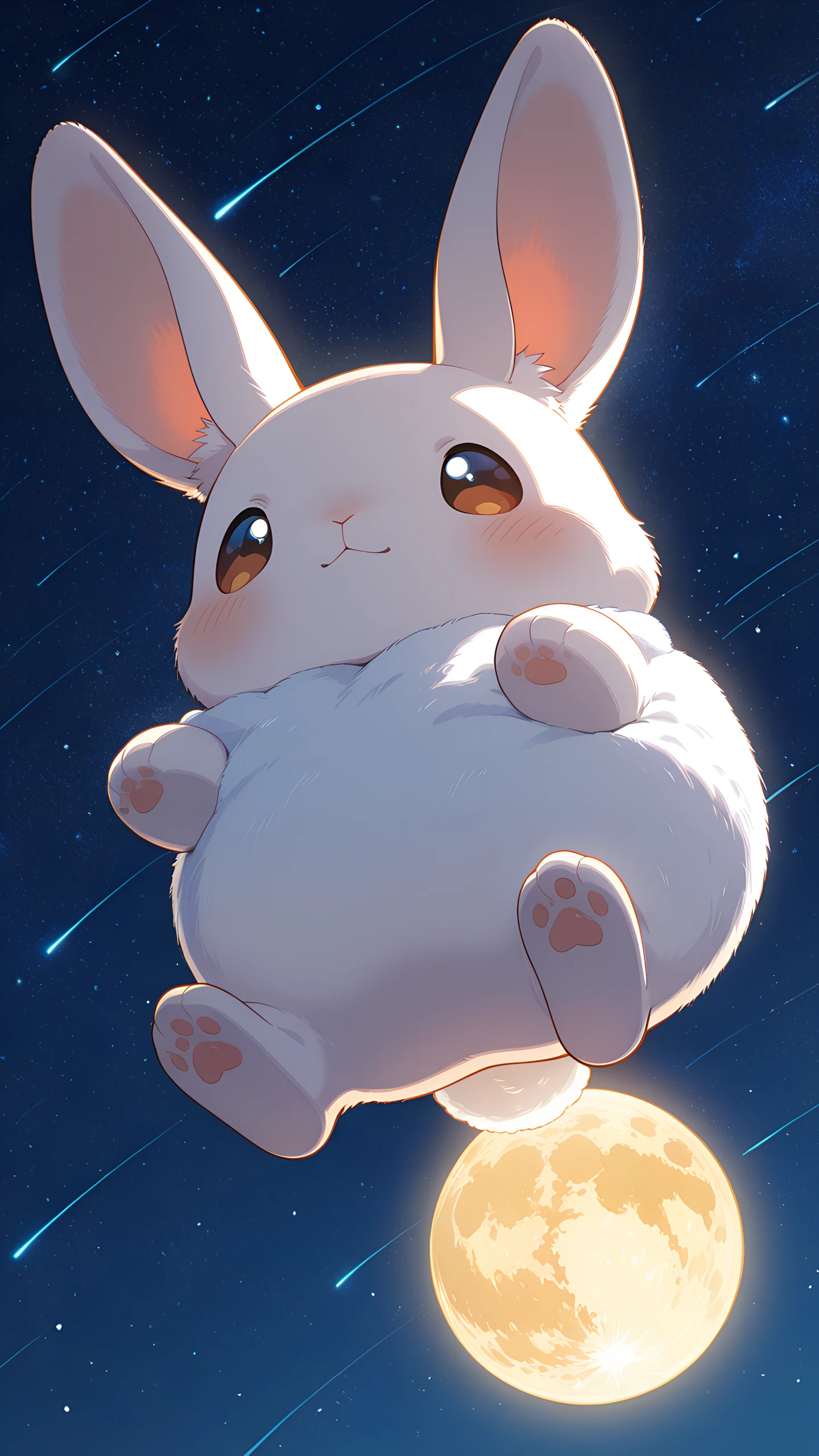Anime Wallpaper Moon Rabbits Mochi 1440×2560 anime wallpaper