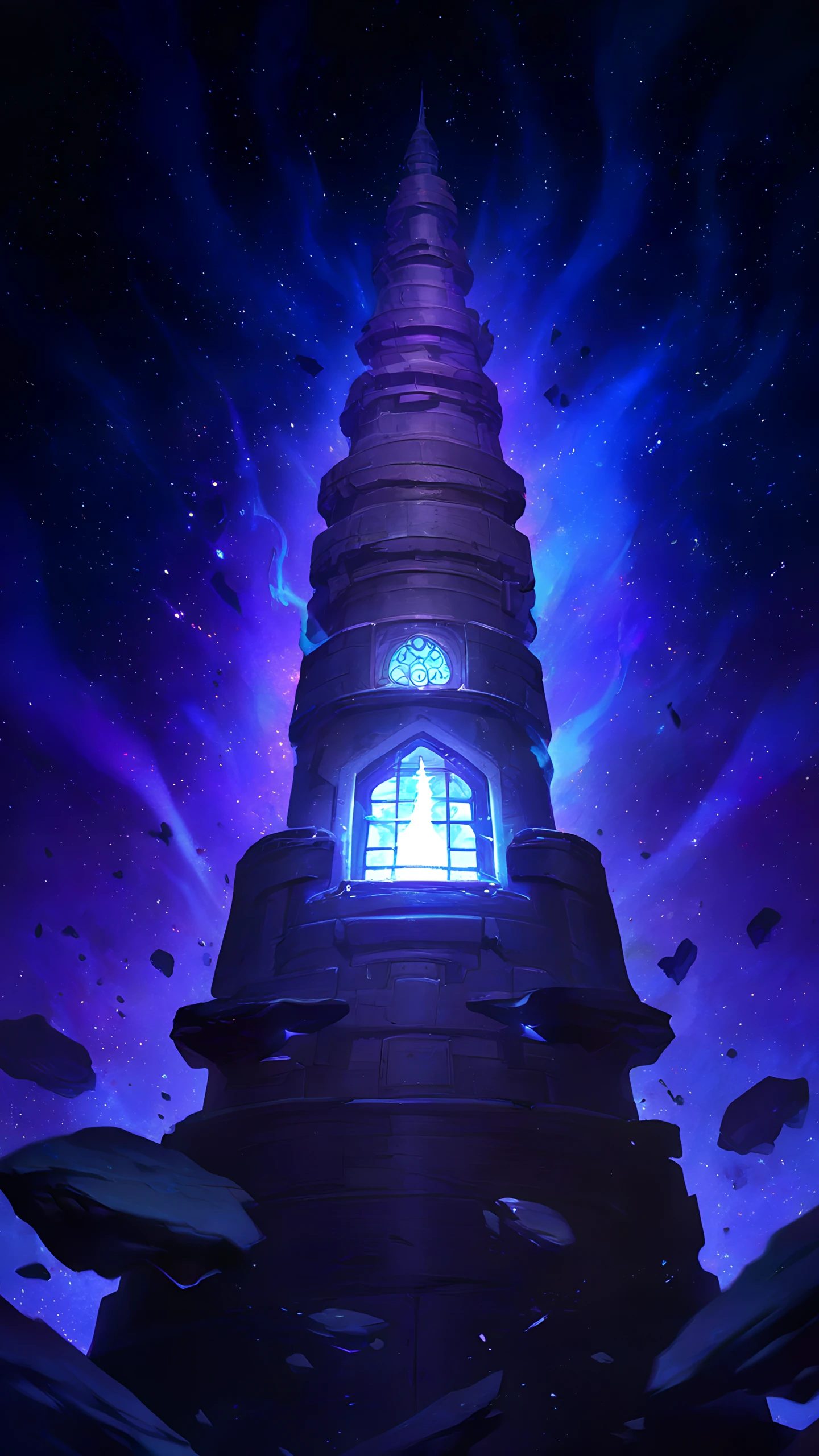 Anime Wallpaper Wizard Tower Night 1440×2560 anime wallpaper