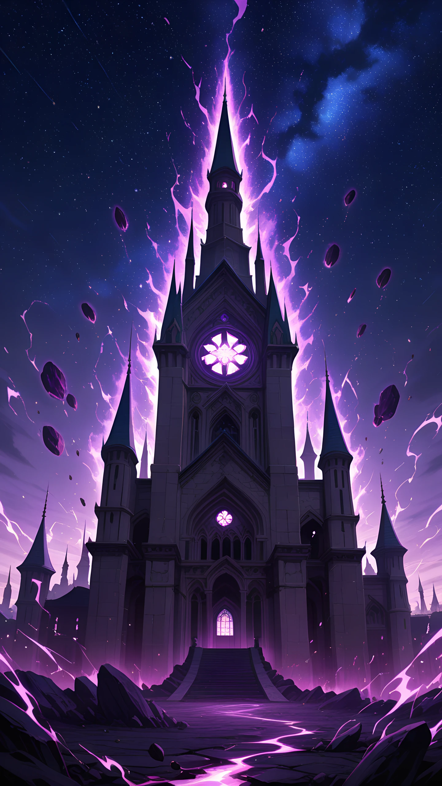 Anime Wallpaper Wizard Tower Night 1440×2560 anime wallpaper