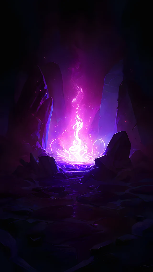 anime wallpaper magic portal ruins — 1440×2560