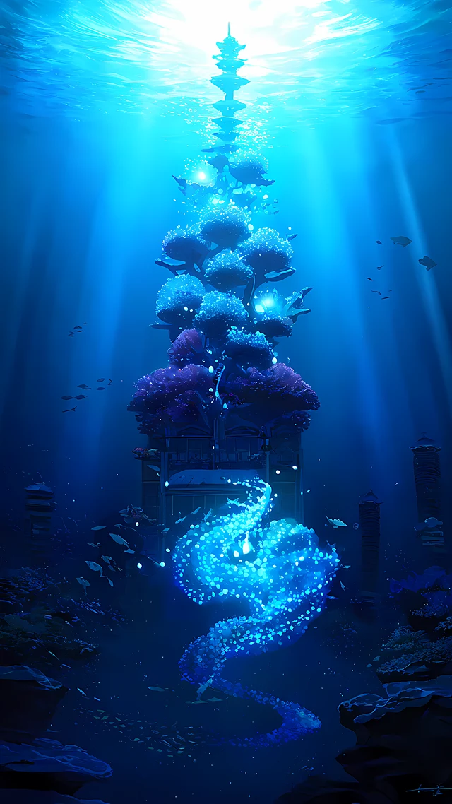 anime wallpaper mermaid palace — 1440×2560