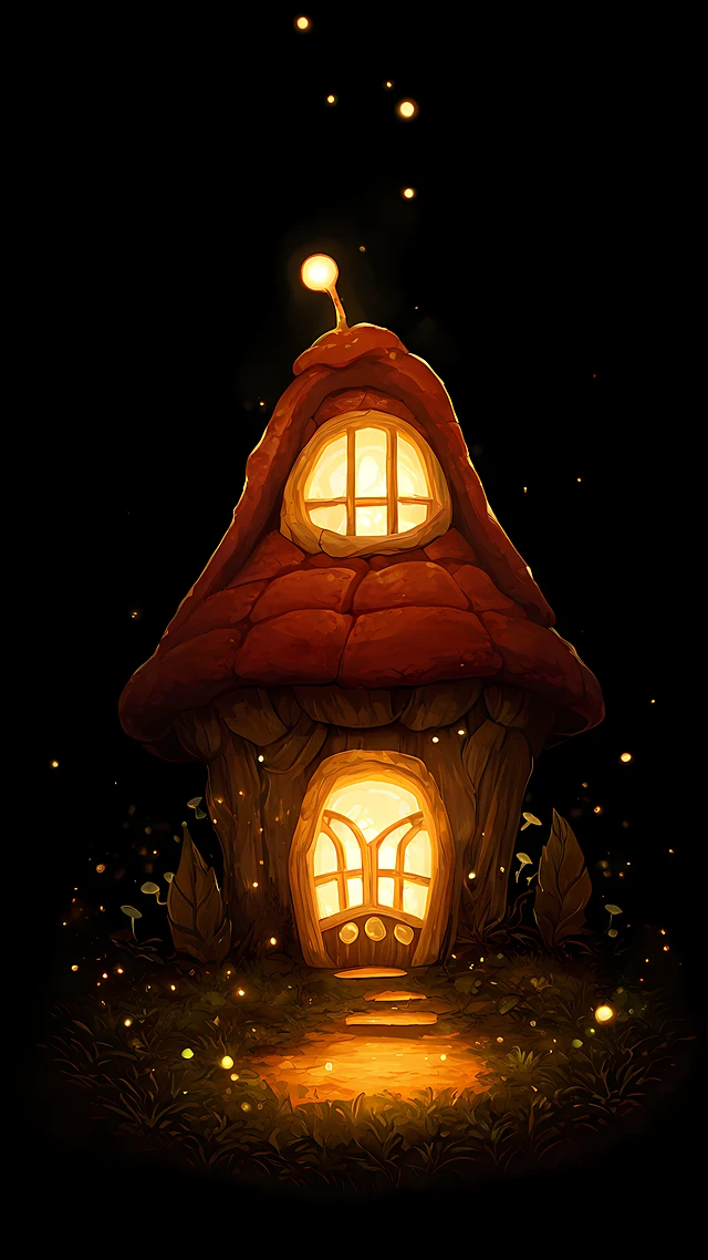 anime wallpaper mushroom house — 1440×2560