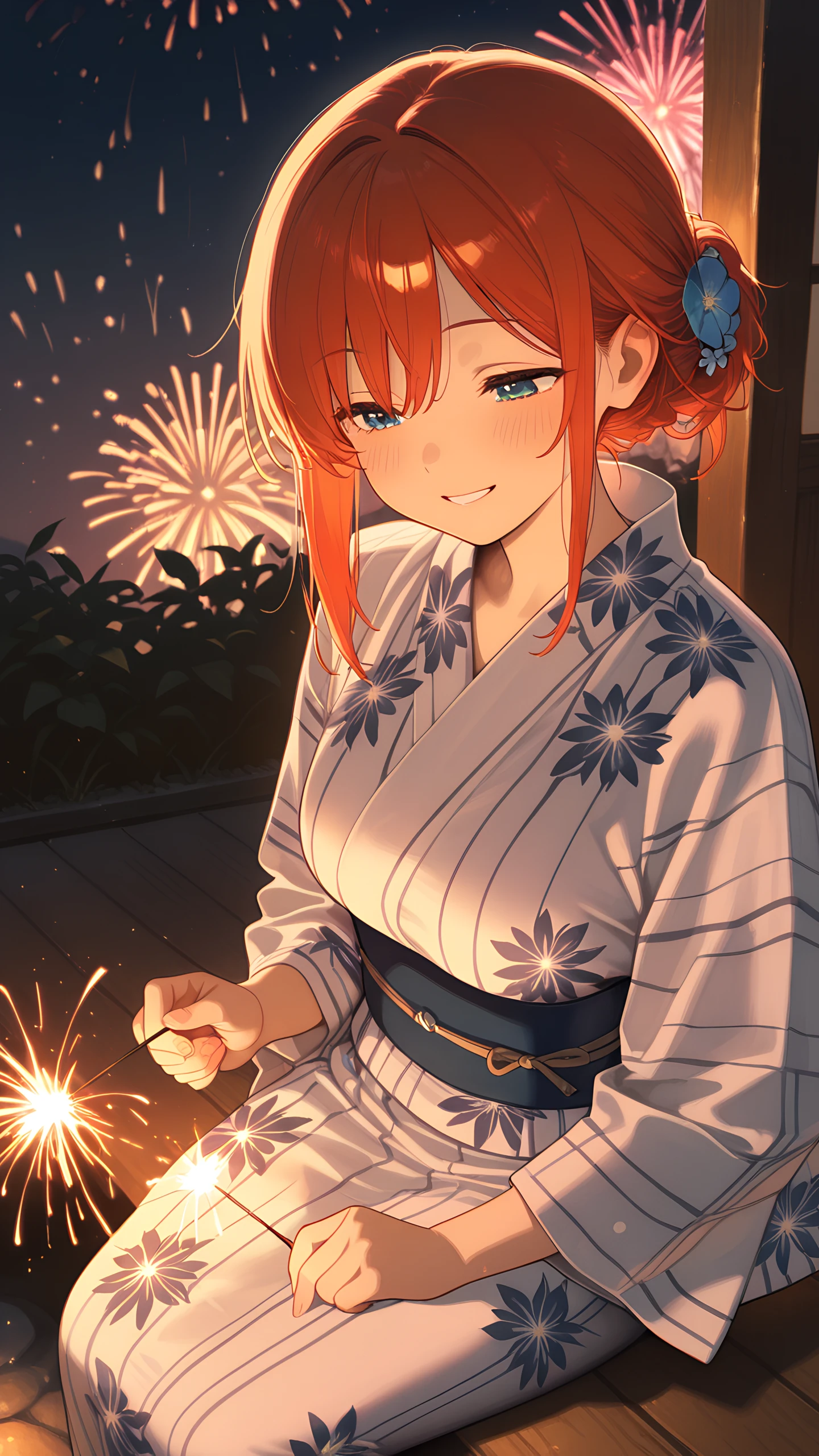Anime Wallpaper Yukata Sparkler 1440×2560 anime wallpaper