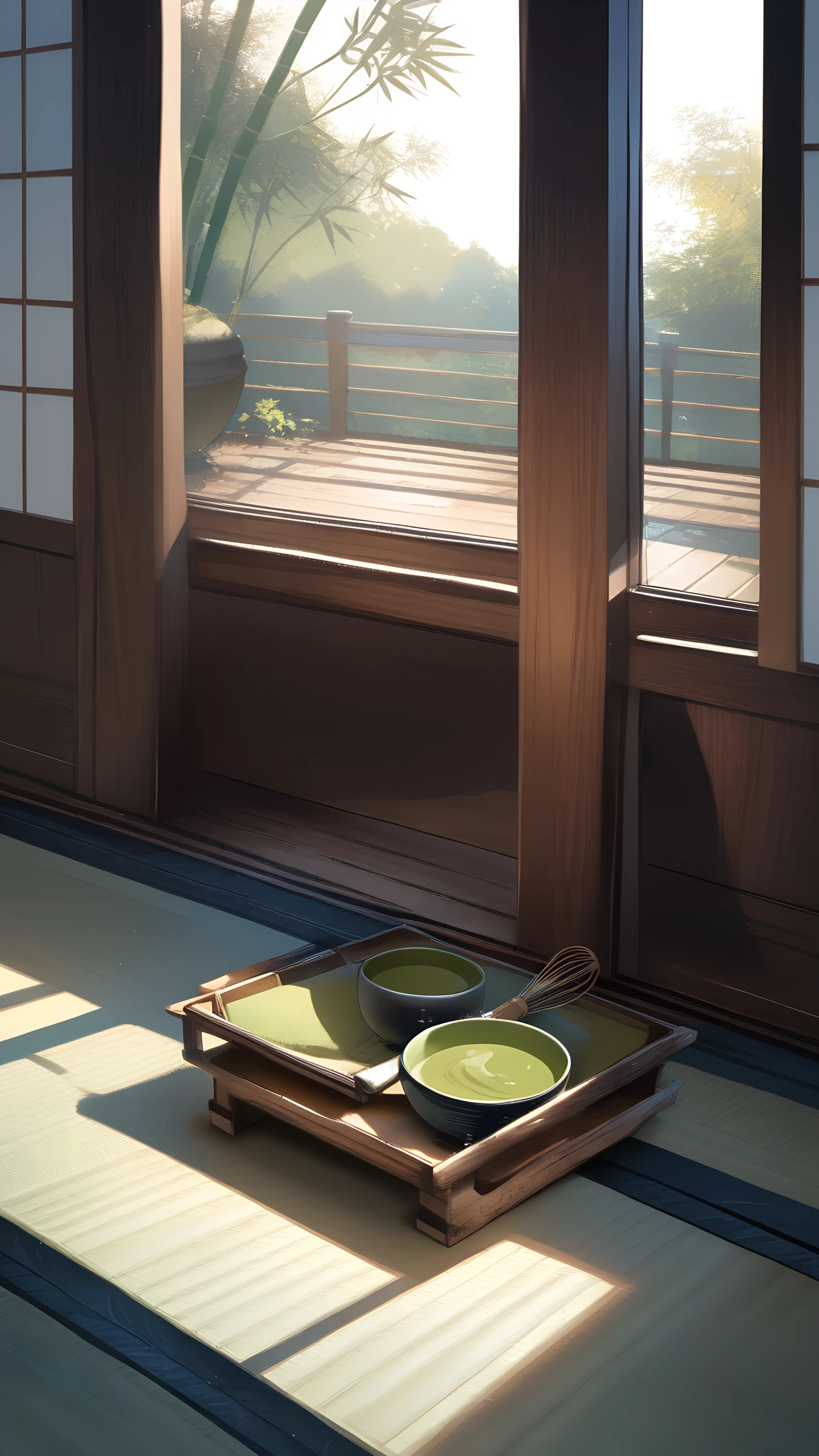 Anime Wallpaper Matcha Tea Set 1440×2560 anime wallpaper