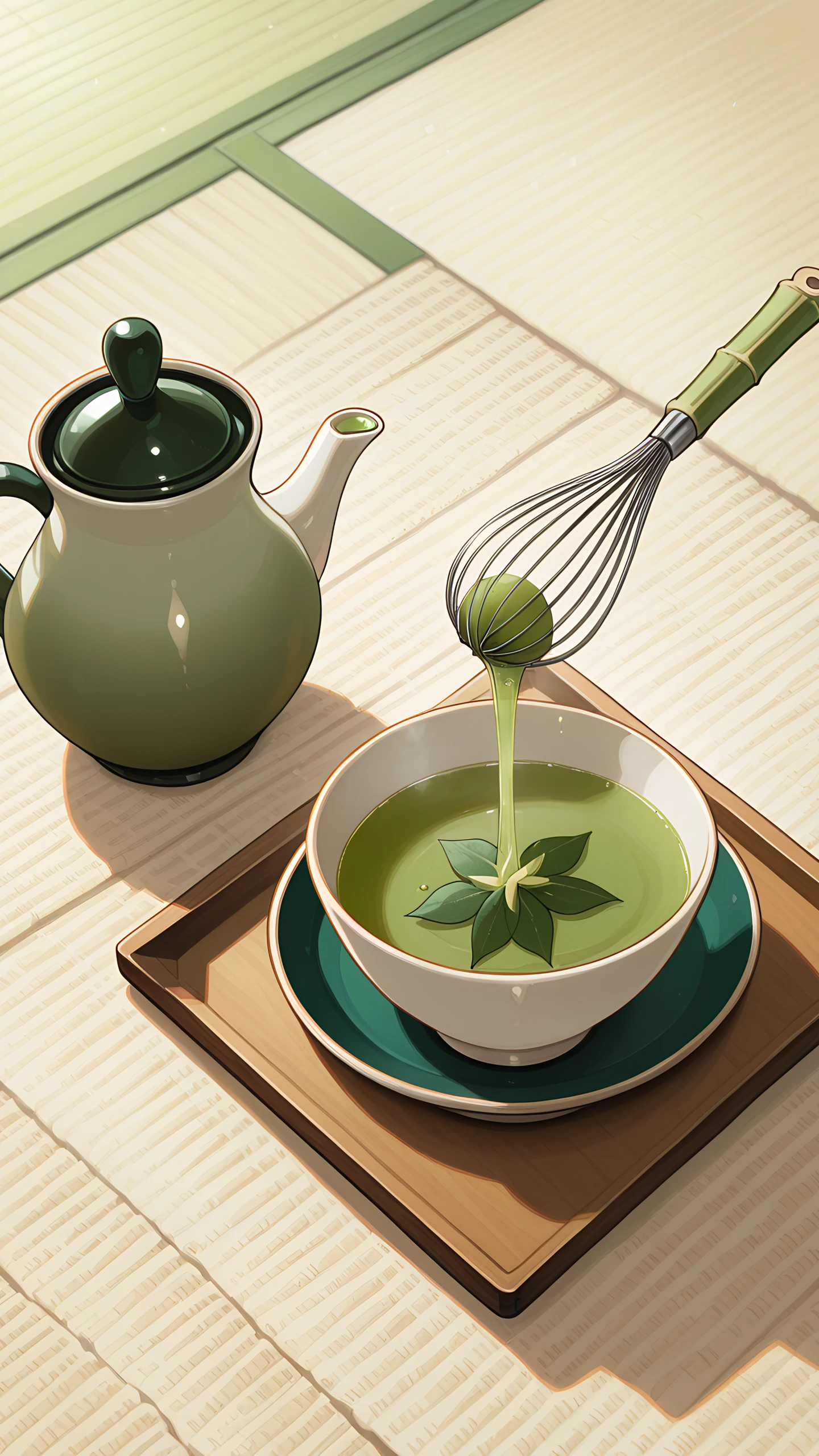 Anime Wallpaper Matcha Tea Set 1440×2560 anime wallpaper
