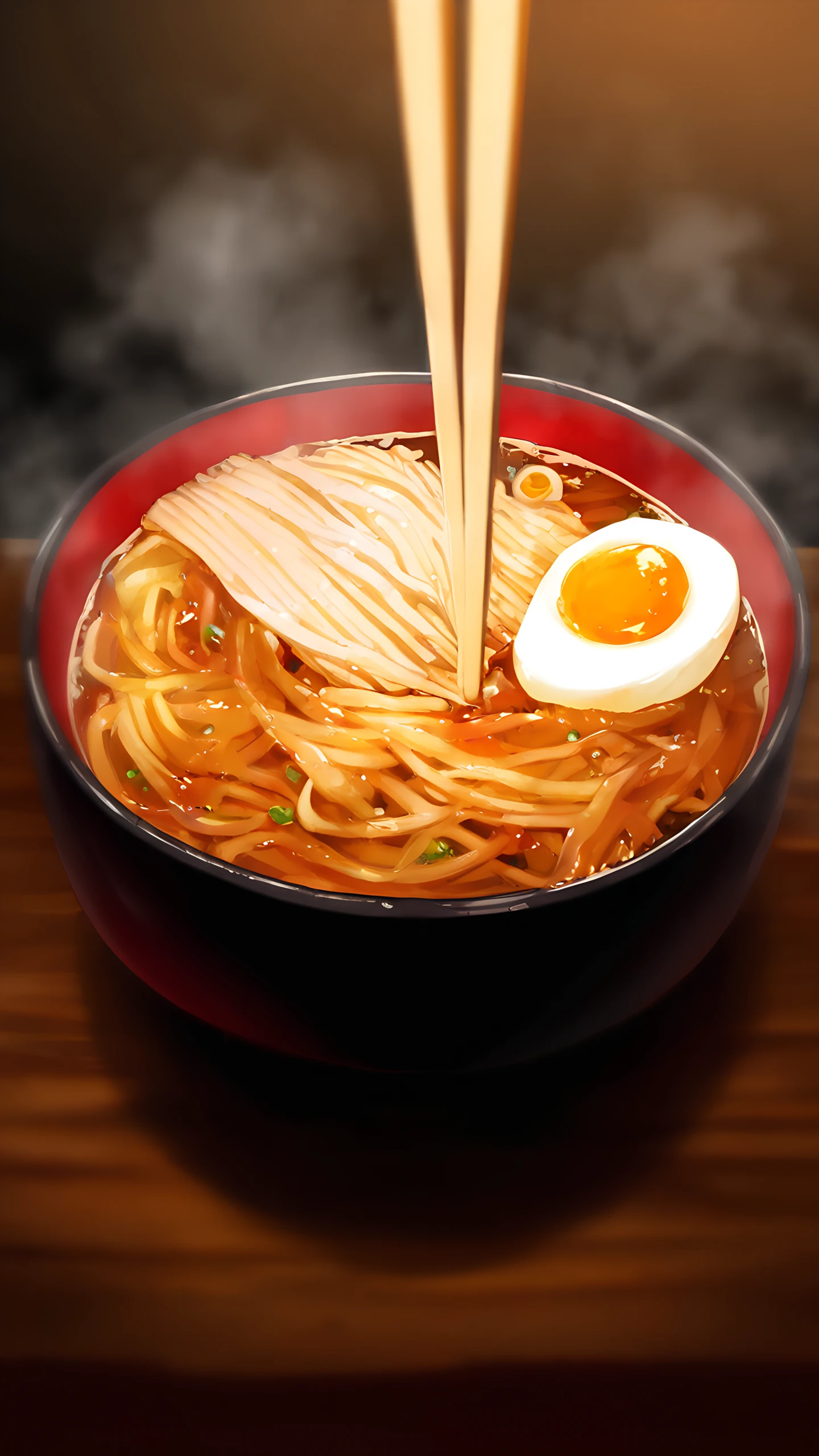 Anime Wallpaper Steaming Ramen Bowl 1440×2560 anime wallpaper