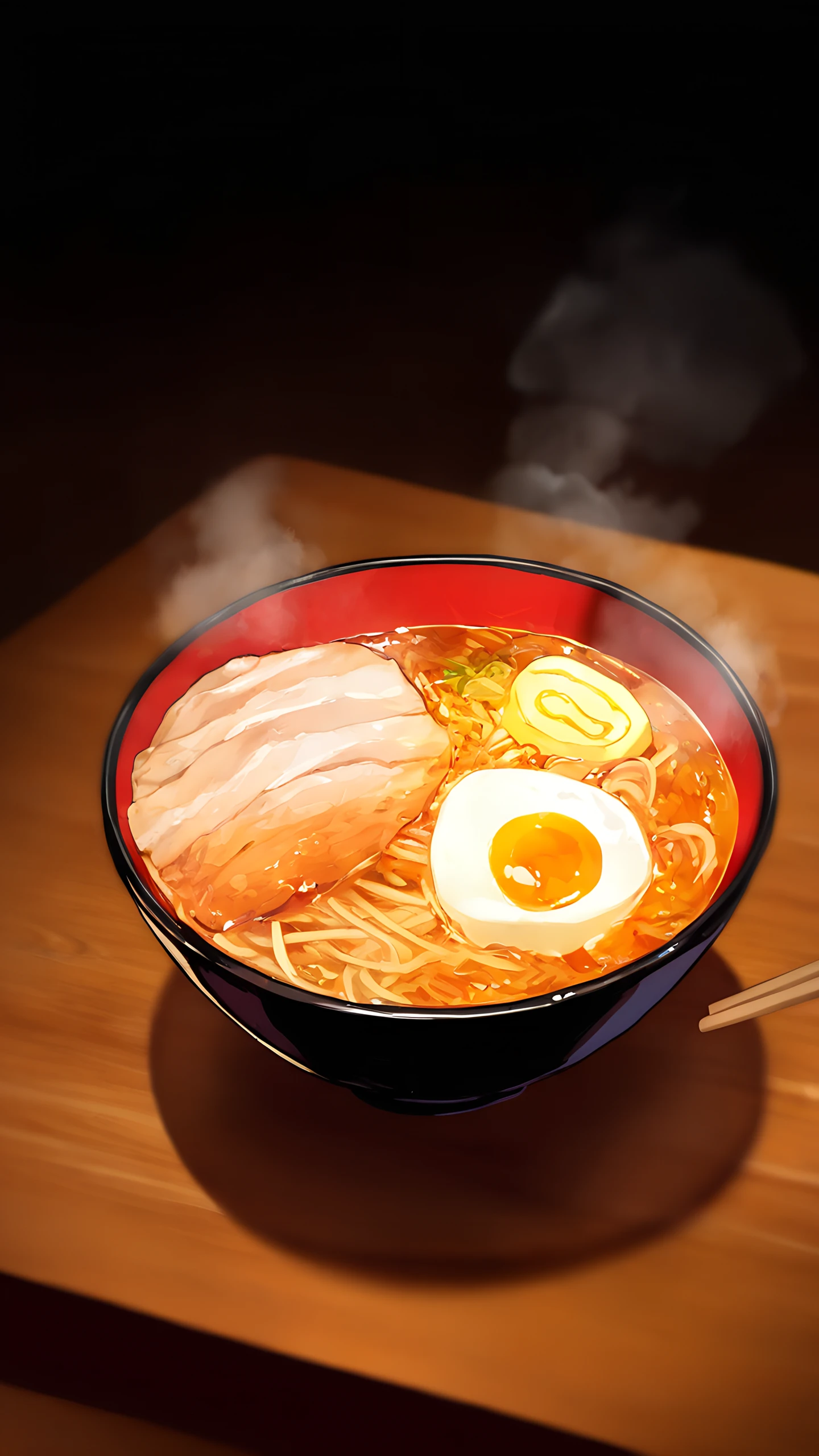 Anime Wallpaper Steaming Ramen Bowl 1440×2560 anime wallpaper