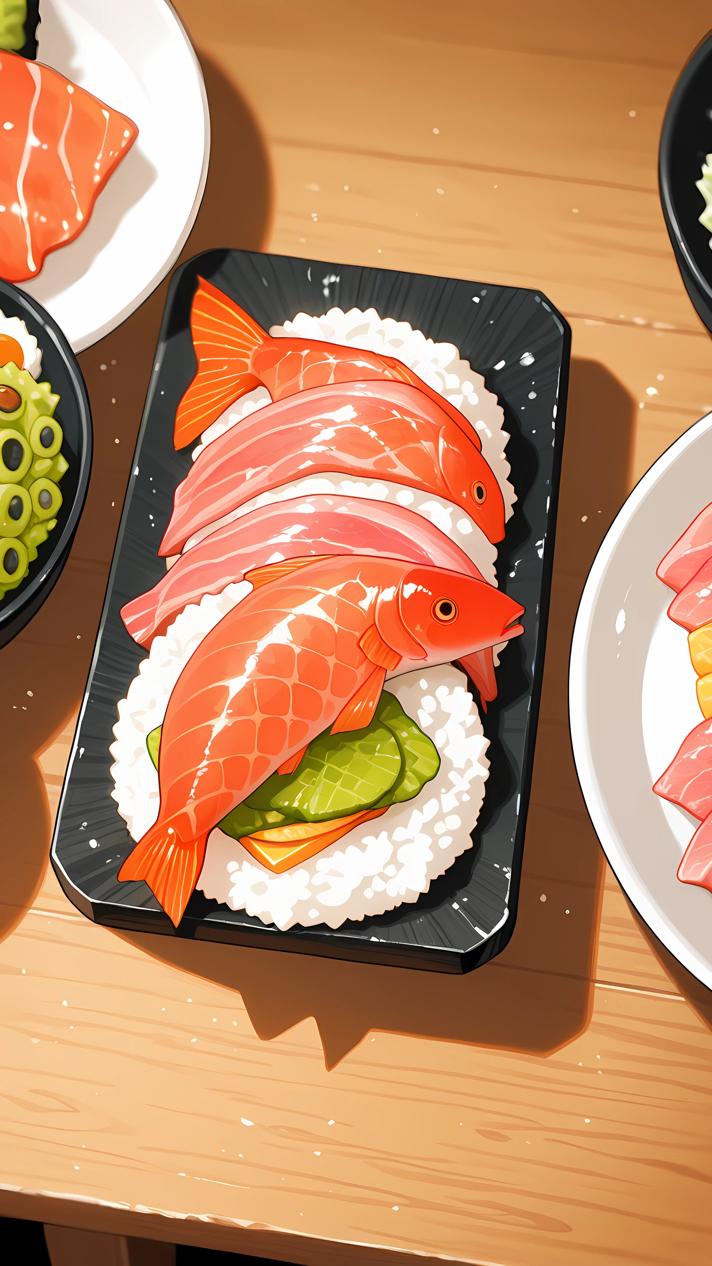 Anime Wallpaper Sushi Platter 1440×2560 anime wallpaper