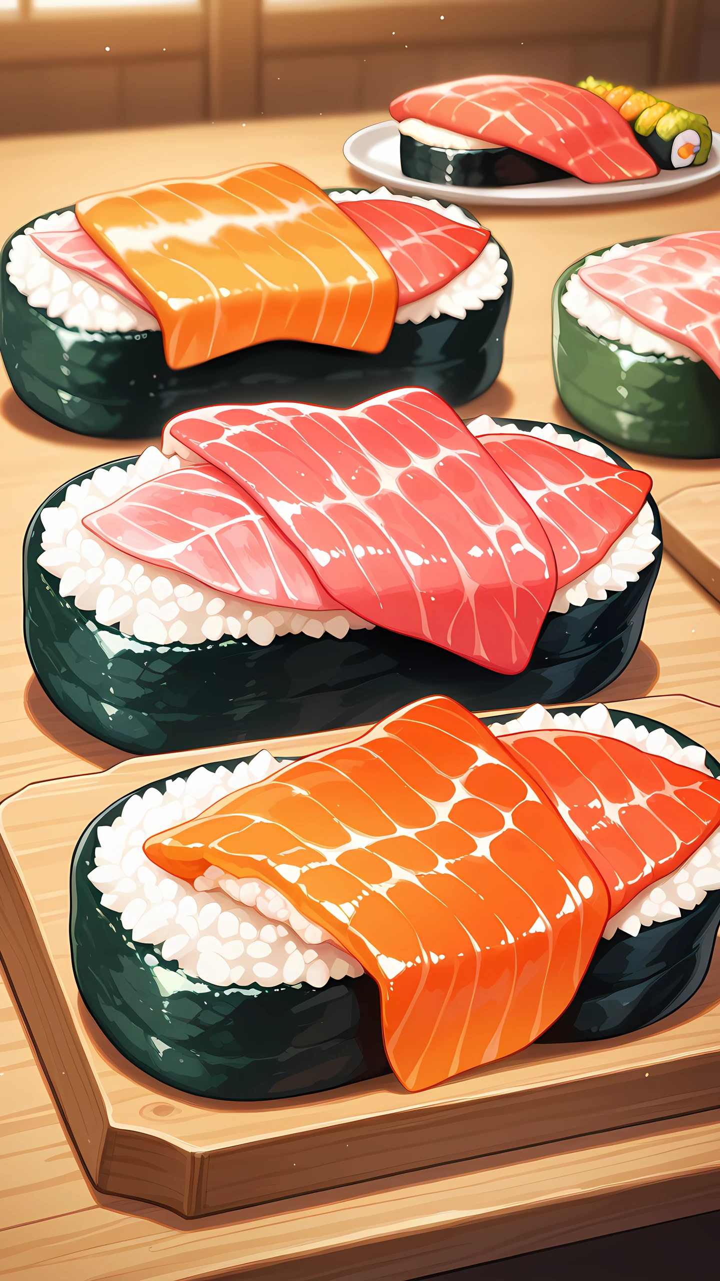 Anime Wallpaper Sushi Platter 1440×2560 anime wallpaper