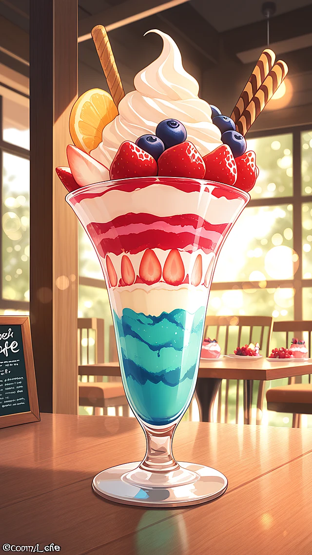 anime wallpaper cafe parfait — 1440×2560