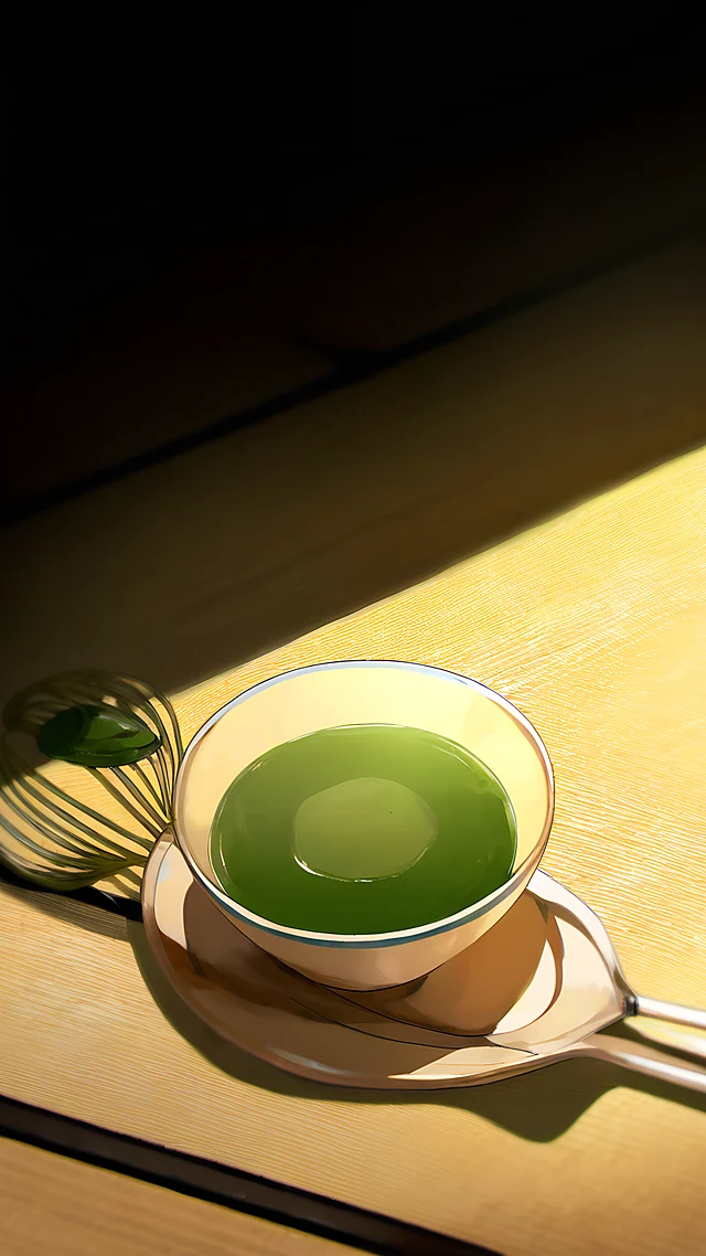 anime wallpaper matcha tea set — 1440×2560