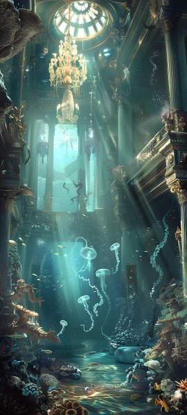 magical fusion wallpaper — scenery, fish, underwater, jellyfish (free 4K phone download)
