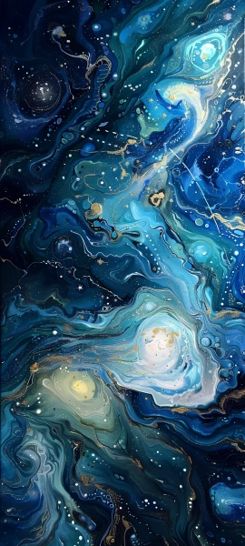 painterly fusion wallpaper — waves, constellation, glowing, star (sky) (free 4K phone download)