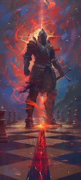epic anime boy wallpaper — weapon, armor, chess piece, shoulder armor (free 4K phone download)