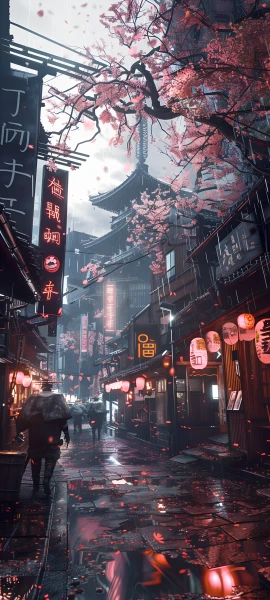 dreamy fusion wallpaper — scenery, lantern, architecture, paper lantern (free 4K phone download)