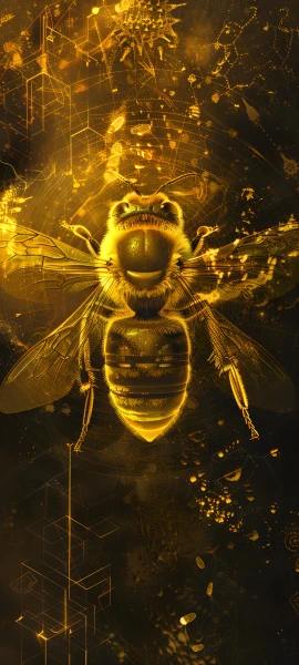 epic fusion wallpaper — bug, yellow theme, wings, oversized animal (free 4K phone download)