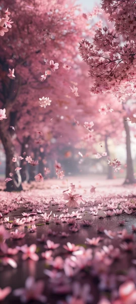 serene anime girl wallpaper — cherry blossoms, tree, pink theme (free 4K phone download)