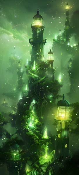 magical fusion wallpaper — green theme, scenery, fantasy, tree (free 4K phone download)