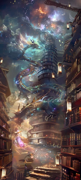 magical fusion wallpaper — dragon, eastern dragon, scenery, fantasy (free 4K phone download)