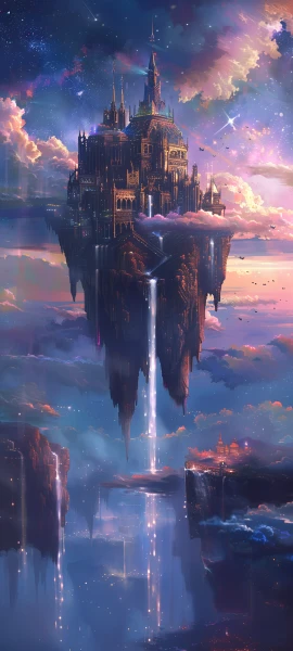 futuristic fusion wallpaper — cloud, scenery, sky, fantasy (free 4K phone download)