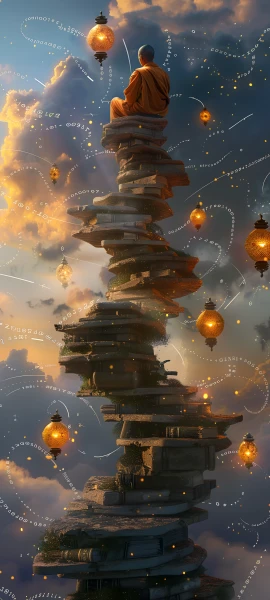 magical anime boy wallpaper — cloud, sky, lantern, scenery (free 4K phone download)