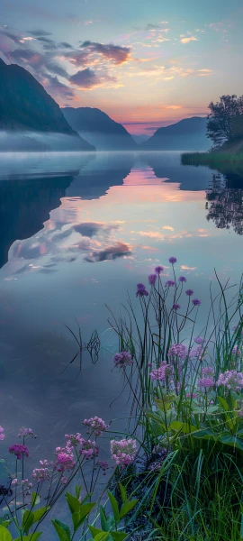 serene fusion wallpaper — scenery, cloud, sky, flower (free 4K phone download)