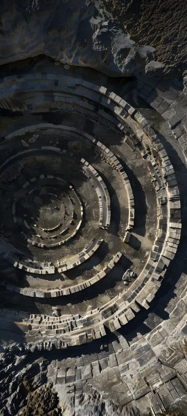 futuristic fusion wallpaper — scenery, from above, building (free 4K phone download)
