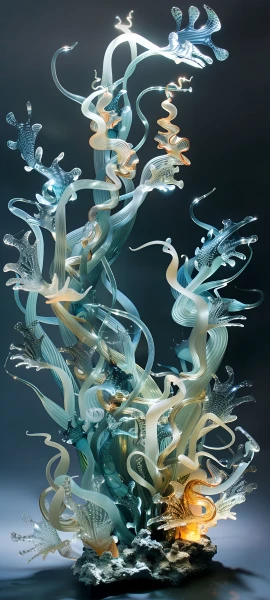whimsical anime girl wallpaper — water, fish, tentacles (free 4K phone download)