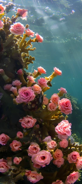serene fusion wallpaper — flower, rose, pink flower, scenery (free 4K phone download)