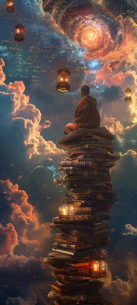 magical anime boy wallpaper — cloud, lantern, sky, scenery (free 4K phone download)
