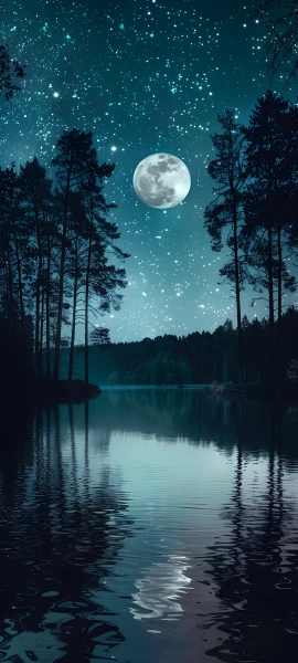 serene fusion wallpaper — moon, sky, night, star (sky) (free 4K phone download)
