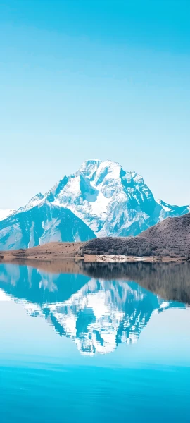 serene fusion wallpaper — scenery, mountain, sky, blue sky (free 4K phone download)