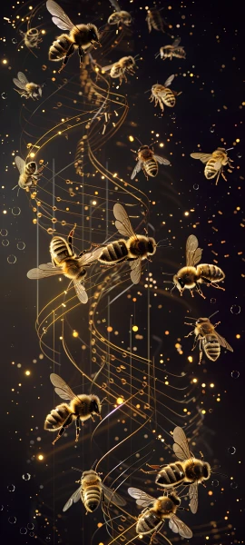 whimsical fusion wallpaper — bug, antennae, wings, bee (free 4K phone download)