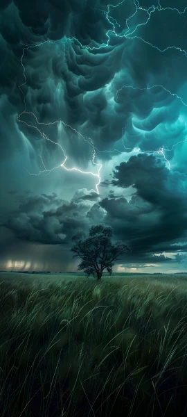 dramatic fusion wallpaper — cloud, scenery, lightning, sky (free 4K phone download)